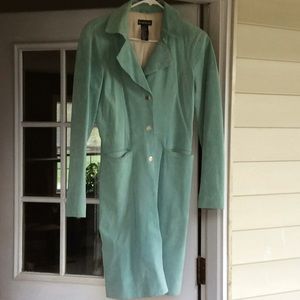 Vintage Bebe Rare Genuine Leather Aqua Coat
